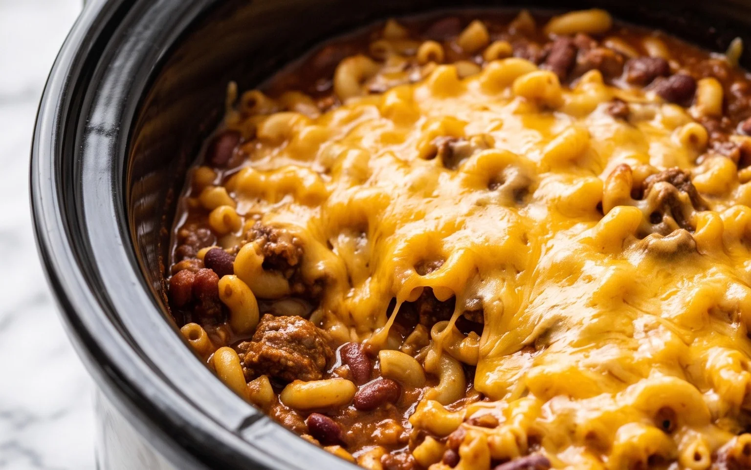 Crock Pot Cheddar Chili Mac : Facile et Réconfortant